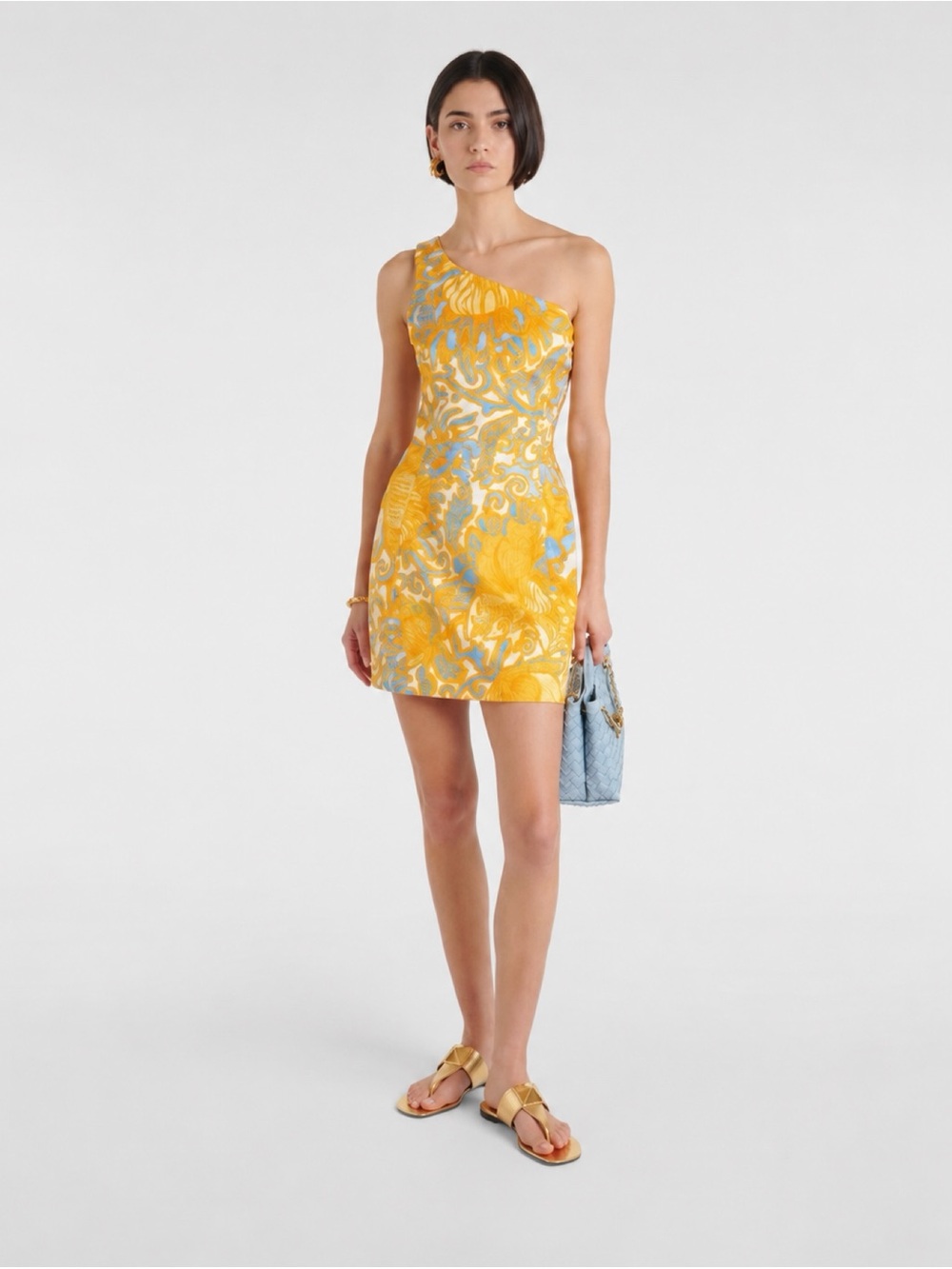 La DoubleJ Bold Shoulder floral cotton minidress Size XL NWT